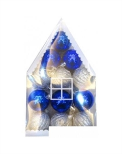 Елочная игрушка Домик 007656 12 шт (синий) Волшебная страна