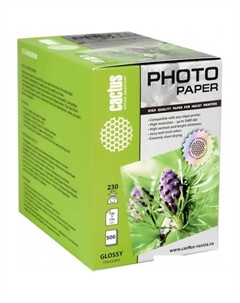Фотобумага Глянцевая A6 230 г/кв.м. 500 листов (CS-GA6230500) Cactus