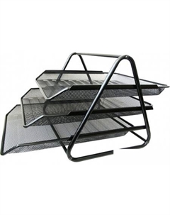 Лоток для бумаг Тройной 2014 (черный) Deli