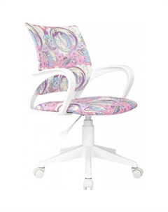Офисное кресло Burokids 1W 1942510 (мультиколор розовая луна/пластик белый) Бюрократ