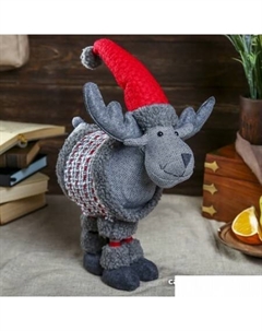 Мягкая игрушка Лосик в валенках и зимнем пальто 38х25,5х13 см Зимнее волшебство