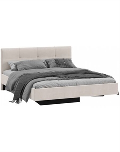 Кровать Элис тип 1 с мягкой обивкой 160x200 (велюр бежевый) Трия