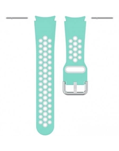 Ремешок Sport N-style силиконовый для Samsung Galaxy Watch4/5/6 (20 мм, бирюзовый/белый) Rumi
