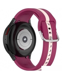 Ремешок Sport Line силиконовый для Samsung Galaxy Watch4/5/6 (20 мм, вишневый/бежевый) Rumi