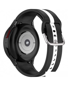 Ремешок Sport Line силиконовый для Samsung Galaxy Watch4/5/6 (20 мм, черный/белый) Rumi