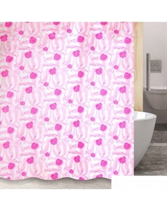 Шторка-занавеска для ванны S-01718G (розовые розы) Savol