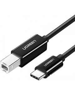 Кабель US241 50446 USB Type-B - USB Type-C (2 м, черный) Ugreen