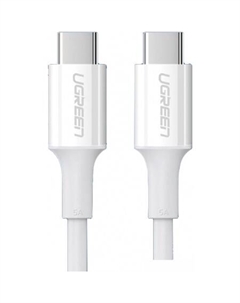 Кабель US300 60551 USB Type-C - USB Type-C (1 м, белый) Ugreen