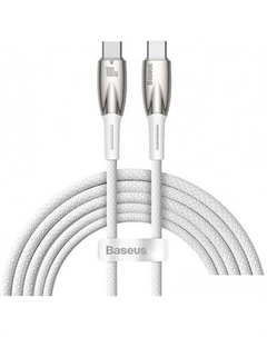 Кабель Glimmer Series Fast Charging Data Cable USB Type-C - Type-C 100W CADH000702 (1 м, белый) Baseus
