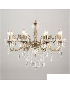 Подвесная люстра Elisha 3281/8 античная бронза/прозрачный хрусталь Strotskis Евросвет