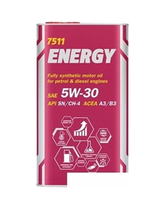 Моторное масло Energy 5W-30 API SN/CH-4 4л (металл) Mannol