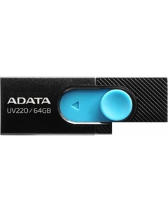 USB Flash UV220 64GB (черный/голубой) Adata