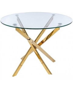 Кухонный стол Agis AGISZL90 (прозрачный/золотой, d90) Signal