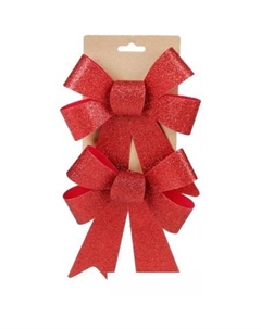 Елочная игрушка Бантики 5129 (2 шт, красный) Pozzi milano