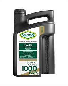 Моторное масло VX 1000 FAP 5W-40 5л Yacco