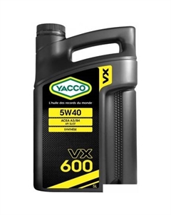 Моторное масло VX 600 5W-40 5л Yacco