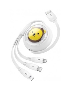 Кабель CB000063 USB Type-A - Lightning/USB Type-C/microUSB (1.1 м, белый) Baseus
