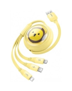 Кабель CB000063 USB Type-A - Lightning/USB Type-C/microUSB (1.1 м, желтый) Baseus