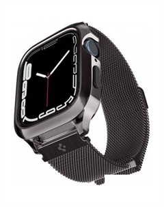 Ремешок Metal Fit Pro для Apple Watch (45/44 мм) (темно-серый) Spigen