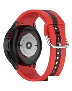 Ремешок Sport Line силиконовый для Samsung Galaxy Watch4/5/6 (20 мм, красный/черный) Rumi