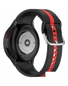 Ремешок Sport Line силиконовый для Samsung Galaxy Watch4/5/6 (20 мм, черный/красный) Rumi