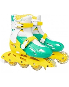 Роликовые коньки Kudo PW-128 S (р. 31-34, бирюзовый/желтый) Ricos