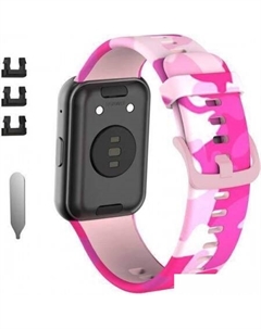 Ремешок силиконовый для Huawei Watch FIT, Watch FIT Elegant (розовый камуфляж) Rumi