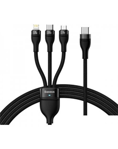 Кабель Flash Series II USB Type-C - Lightning/USB Type-C/microUSB (1.5 м, черный) Baseus