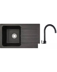 Кухонная мойка Styl L + смеситель W4998-3-22 (черный) Белэворс