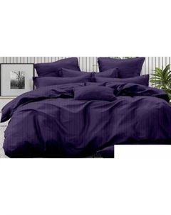 Постельное белье Полоса 1x1 19-3728 Евро-стандарт (черника, сатин-страйп) Luxor