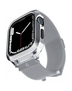 Ремешок Metal Fit Pro для Apple Watch (45/44 мм) (серебристый) Spigen