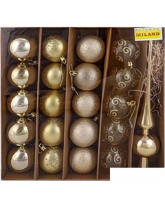 Елочная игрушка С верхушкой НУ-3607 (21 шт, золото) Miland