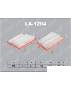 Воздушный фильтр LA1204 Lynxauto