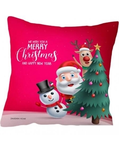 Декоративная подушка Home Дед мороз, снеговик, олень Пд4040Нг-4а (красный) Samsara