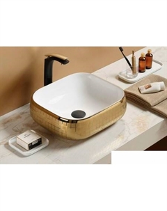 Умывальник C1068 (белый/золотистый) Ceramalux