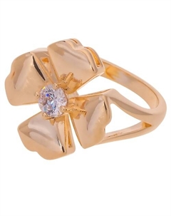 Кольцо c хрусталем "Клевер 4 листа" Lj