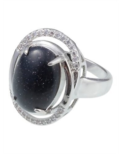 Кольцо родированное с авантюрином "Париж" Lj