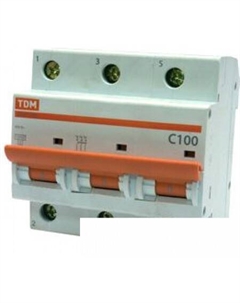 Выключатель автоматический ВА 47-100 3Р 63А (C) 10кА SQ0207-0075 Tdm electric