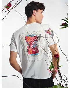 Футболка мужская белая с объемной печатью Mark formelle