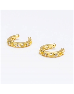 Серьги-каффы покрытые золотом с кристаллами Swarovski Shine & beauty