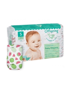 Подгузники, S 3-7 кг Арбузы Offspring
