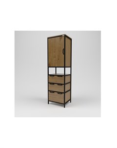 Шкаф лофт коричневый 60 0x210 0x50 0 см Kovka object