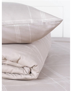 Комплект постельного белья дуэт «Бежевая клетка» 143×215см-2шт.,220×240см,50×70см-2шт., микрофайбер, 100%п/э Lovelife