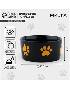 Миска керамическая «Веселый котик», 200 мл, для кошек Пушистое счастье