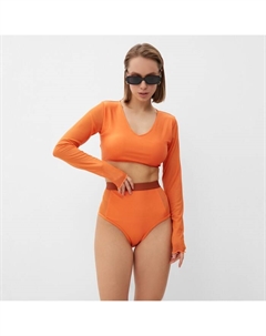 Купальник раздельный с длинными рукавами женский, оранжевый, размер 42 Minaku