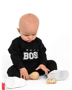 Комбинезон детский "Little Boss", рост 86-92 см, цвет чёрный Крошка я