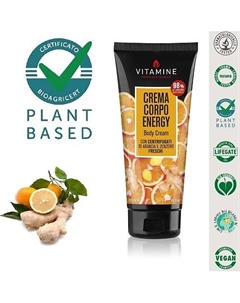 Натуральный крем для тела на фруктовых соках энергетический "Апельсин и имбирь" 200 L'erboristica