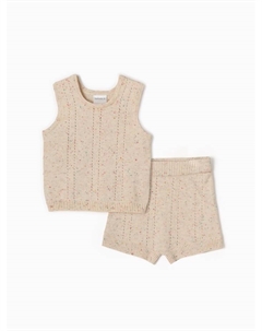 Костюм (майка, шорты) Melange, рост 80-86 см, бежевый Крошка я