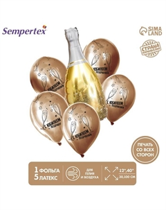 Набор воздушных шаров «Бутылка шампанского», 6 шт. Страна карнавалия