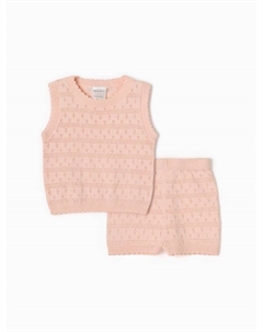 Костюм (майка, шорты) Кроше, рост 92-98 см, пудровый Крошка я